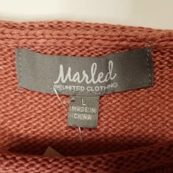 Marled Reunited Clothing Stars & Stripes Sweater Womens Large NWT Rope Lettering - Picture 4 of 9